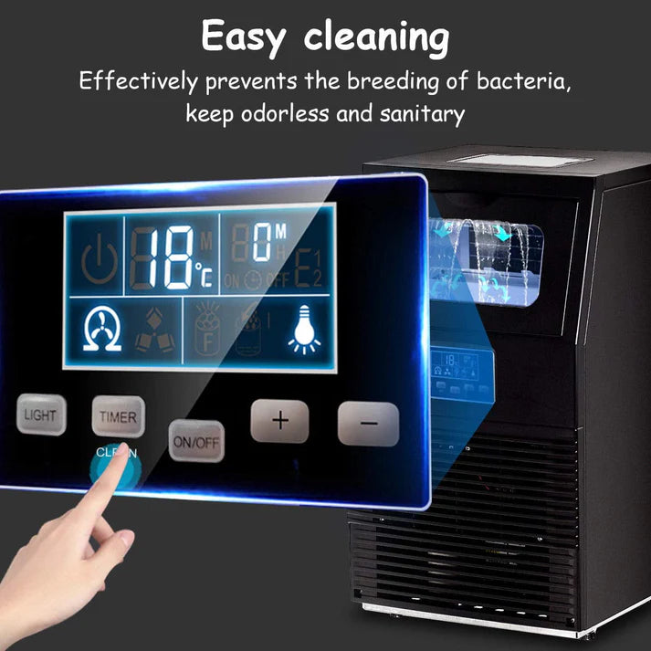 Airbetter Ice Cube Machine, Portable Freestanding Commercial Built-In Stainless Steel Ice Maker w/10 lb Storage Capacity, 66lbs/24h, 0.9"x0.9"x0.9" ice cube for Restaurants, Bars, Homes & Offices, S11506